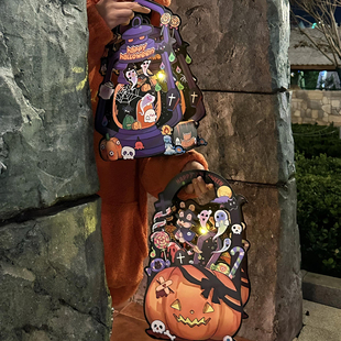 2025网红万圣节烘焙投影灯鬼影马灯幽灵南瓜蛋糕包装盒慕斯蛋糕桶