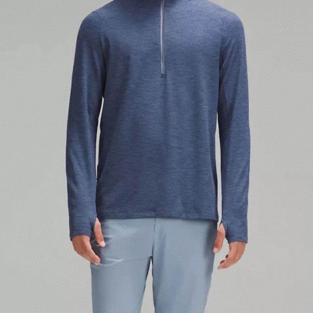 宝儿外贸初秋lu同款soft半高领男士运动长袖半拉链polo衬衫T恤303