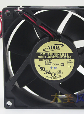 原装ADDA AD08024UB327100 24V 0.53A 散热风扇 8032菱形四支架