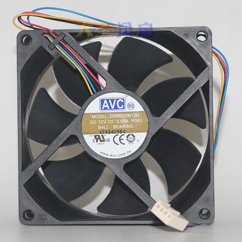 AVC DS09225B12U 12V0.56A 9CM 9025双滚珠4线PWM机箱CPU散热风扇-封面