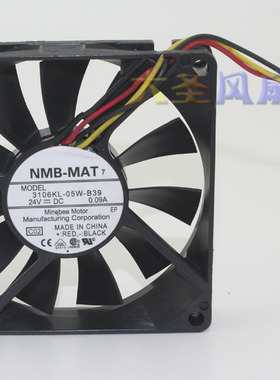 NMB 3106KL-05W-B39 风扇 24V 0.09A 3线3Pin座