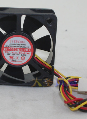 捷冷EVERCOOL EC5020HH12BA 散热风扇 12V 0.21A 6300转5020