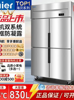 海尔冷藏冷冻双温不锈钢冷柜冰柜