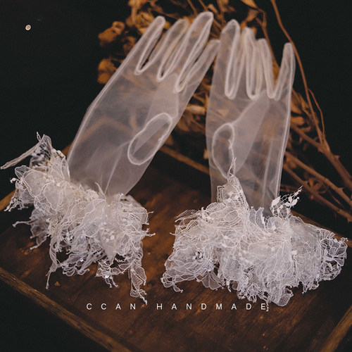 森系原创蕾丝短款手套