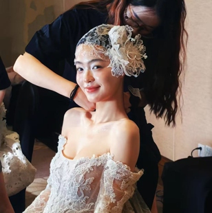 原创手作蕾丝花瓣帽纱新娘结婚复古婚纱礼服写真旅拍个性盘发饰品