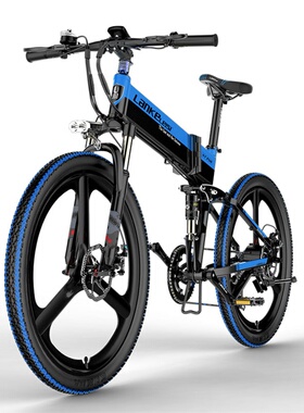 LANKELEISI蓝克雷斯品牌电动自行车电助力山地自行车可折叠