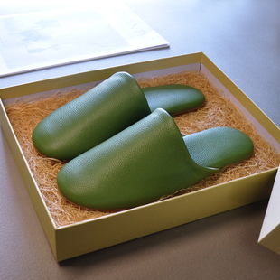 高档轻奢包头牛皮居家真皮拖鞋男女款家用室内牛筋底防滑软底凉拖