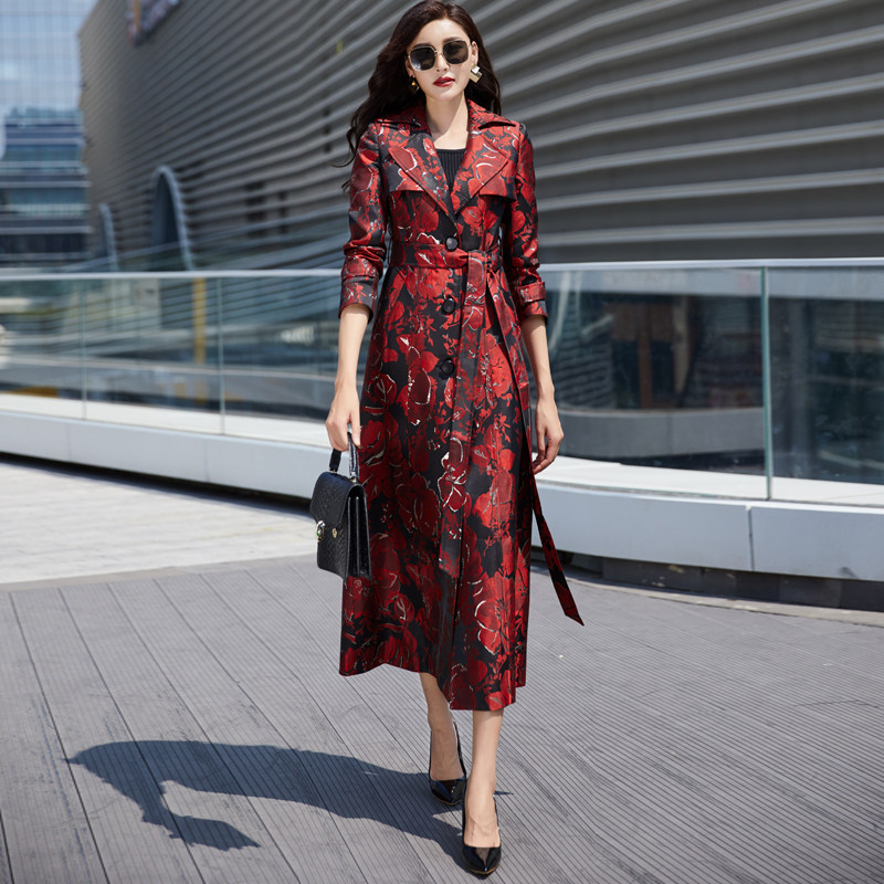 2025新款女式风衣女中长款外套女过膝流行英伦风修身薄款春秋大衣