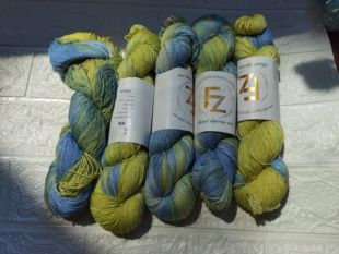 98%有机马匹棉2%AK闪丝365m手染细线披肩毛衣围巾四季用线100g/绞