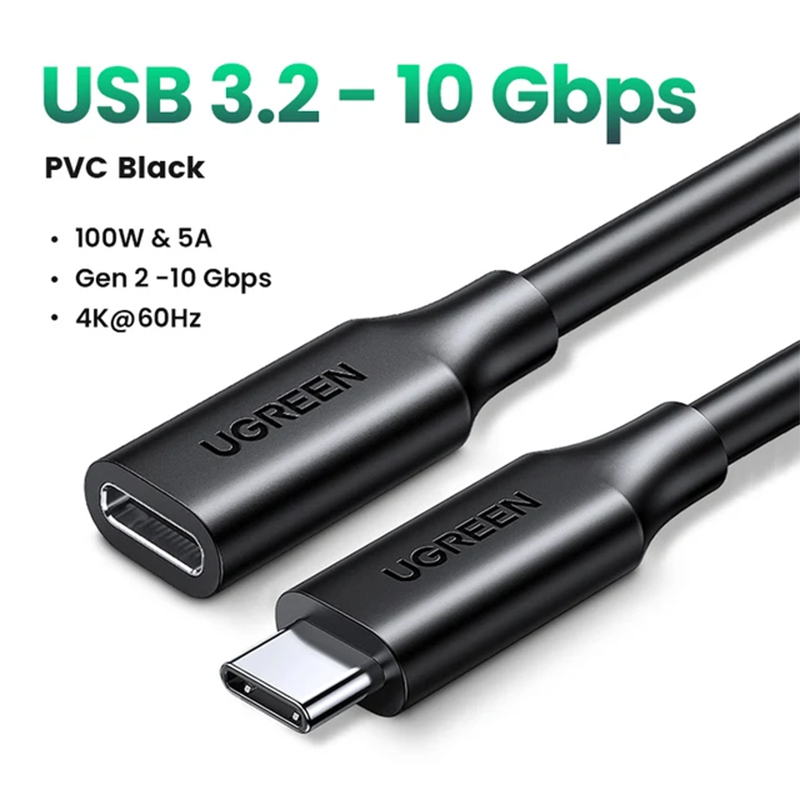 适用绿联 typec Extension cable延长线公对母usbc3.1gen2 10gbs
