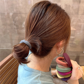 东大门同款 彩色高弹力无接缝发圈粗皮筋ins少女头绳马尾宽发饰绳