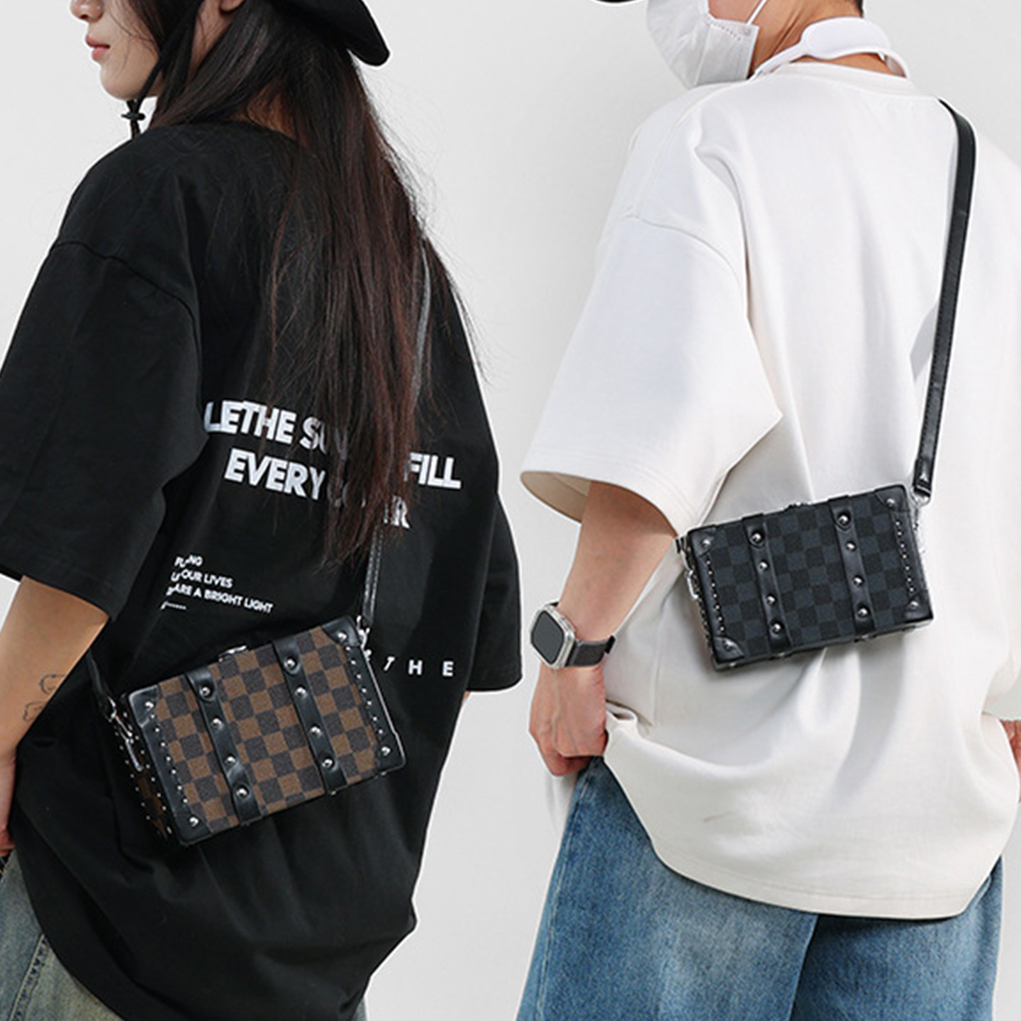 2025新款轻奢高级男士斜挎包方盒包个性情侣潮牌单肩包休闲小方包,箱包皮具/热销女包/男包,男士包袋,淘宝优惠券,粉丝福利购,淘宝优惠卷