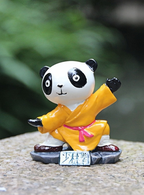 树脂摆件卡通少林拳熊猫家居饰品