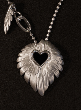 十口二冂s925珠珠链女翅膀项链