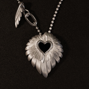 十口二冂新款翅膀项链女气质s925银秋冬高级感设计感小众纯银