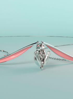 十口二冂兔子纯银项链女小众设计感ins冷淡风锁骨链女潮网红简约