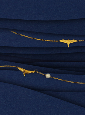 十口二冂官方店飞鸟手链纯银鲸鱼