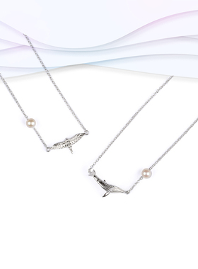 十口二冂项链飞鸟鲸鱼女ins冷淡