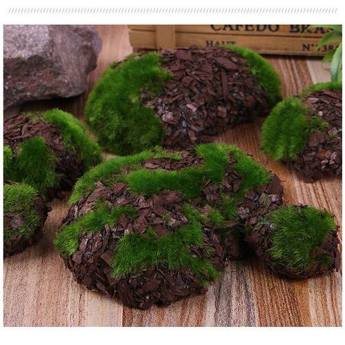 仿真青苔石头多形状植毛青苔块仿真毛石头假花仿真装饰泡沫假石头