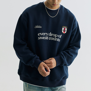 VMCL复古刺绣章 vermicelli 足球风宽松圆领抓绒套头卫衣男女24AW
