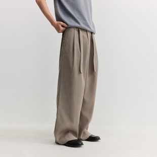 VMCL飘带质感垂感抗皱老钱风阔腿休闲通勤西裤 vermicelli 男26SS