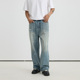 VMCL泼墨印花 vermicelli 男秋24AW 复古做旧水洗蓝宽松牛仔裤 长裤