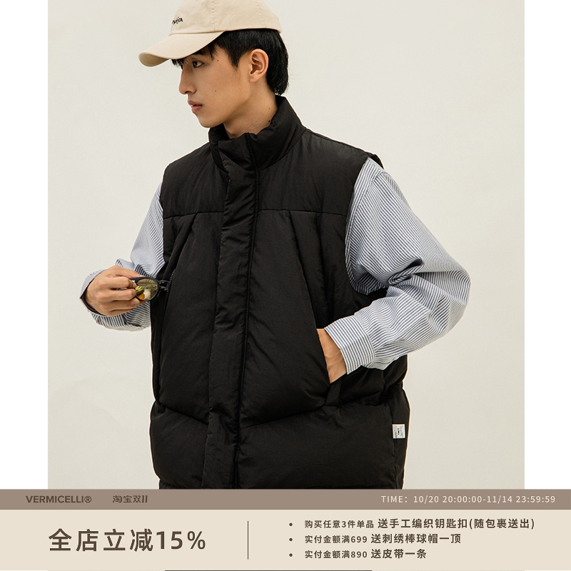 vmcl羽绒棉马甲日系无袖坎肩工装