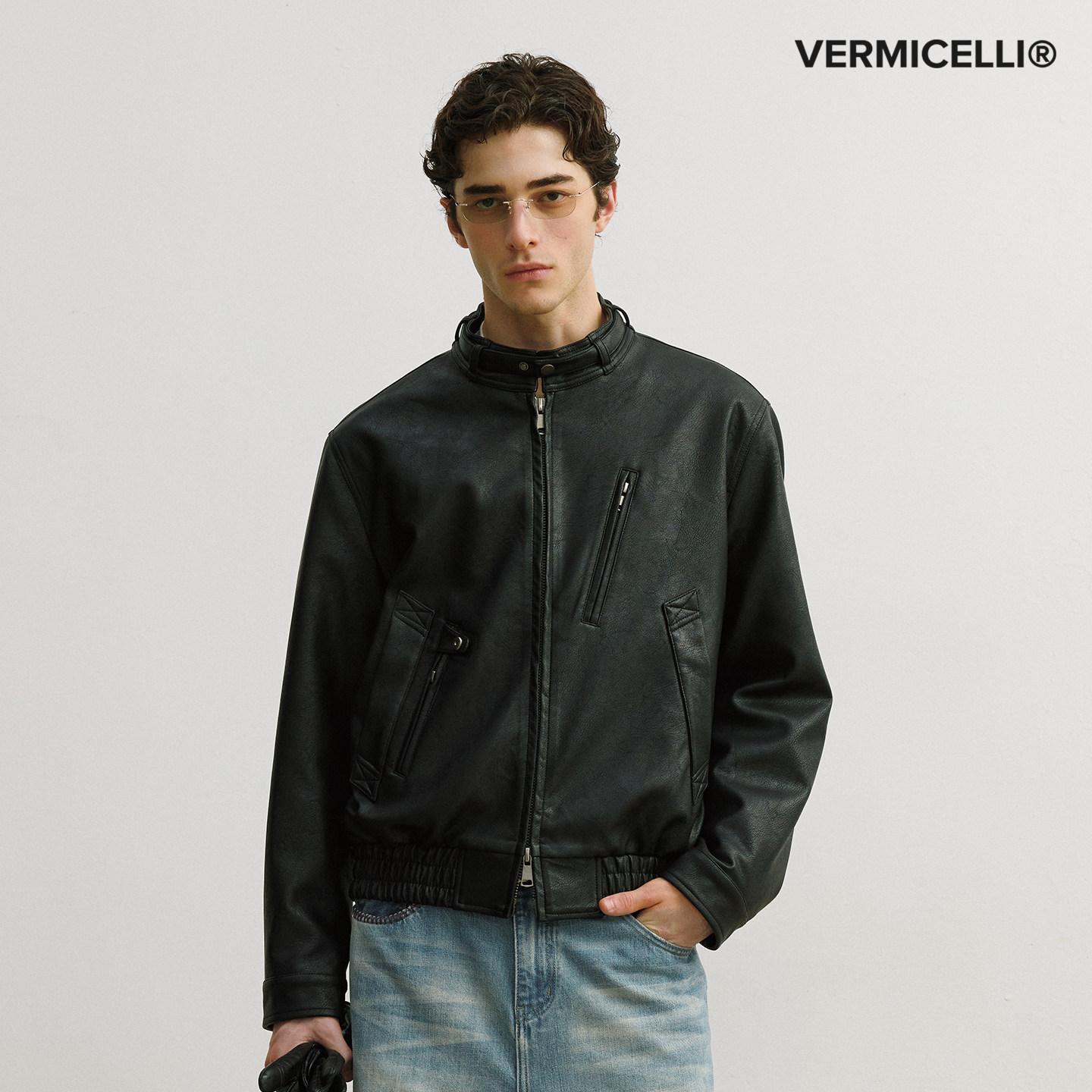 VMCL毒液皮衣2.0 哑光雾霾皮挺括硬朗立领皮夹克男26AW vermicell