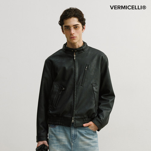VMCL毒液皮衣2.0 哑光雾霾皮挺括硬朗立领皮夹克男26AW vermicell