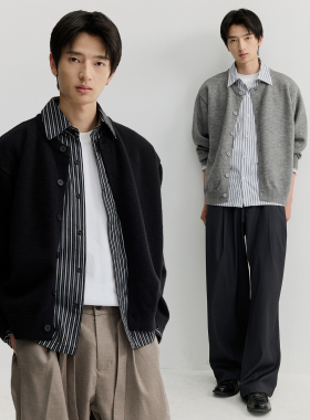 VMCL老钱风衬衫假两件薄毛衣针织衫休闲开衫男女26SS vermicelli