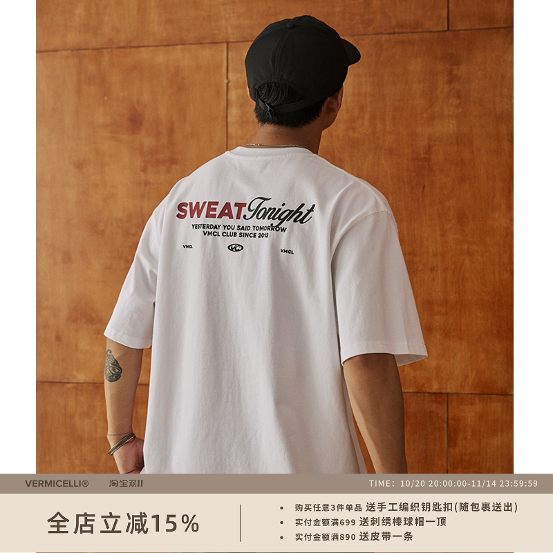 VMCL撞色主题标语日系短袖TEE恤