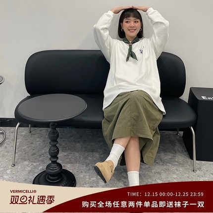 VMCL 日系复古户外通勤工装半身裙女纯色高腰a字显瘦vermicelli