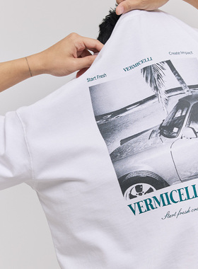 VMCL复古照片喷墨印花美式纯棉宽松短袖T恤男国潮25SS vermicelli