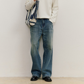 VMCL康龙面料A字微喇叭水洗猫须牛王牛仔长裤 男25AW vermicelli