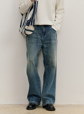 VMCL康龙面料A字微喇叭水洗猫须牛王牛仔长裤男25AW vermicelli