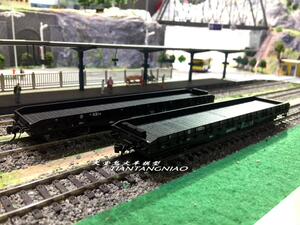 N2F7火车模型  HO 1/87 NX70型平车 工务电务型平板车套装