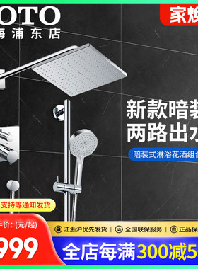 TOTO顶喷恒温入墙花洒套装TBW08001/08002/08003方形大花洒(05-F)