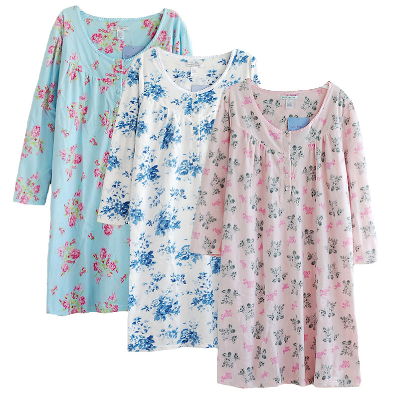 加肥加大码女装胖MM秋冬长袖摇粒绒睡裙睡衣家居服200斤 2件包邮