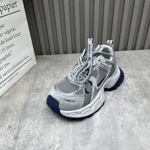 新款 2025秋季 潮流爆款 厚底韩版 断码 网面透气老爹鞋 处理真皮女鞋