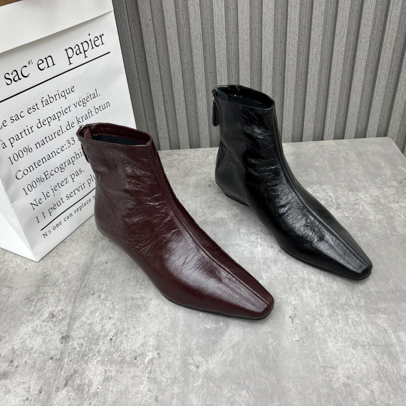 清仓断码处理真皮女靴2024冬季新款户外低跟通勤绒里棉鞋时尚短靴