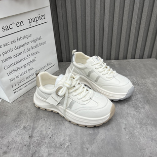 新款 2025春季 厚底韩版 阿甘鞋 厂家断码 学院休闲单鞋 处理真皮女鞋