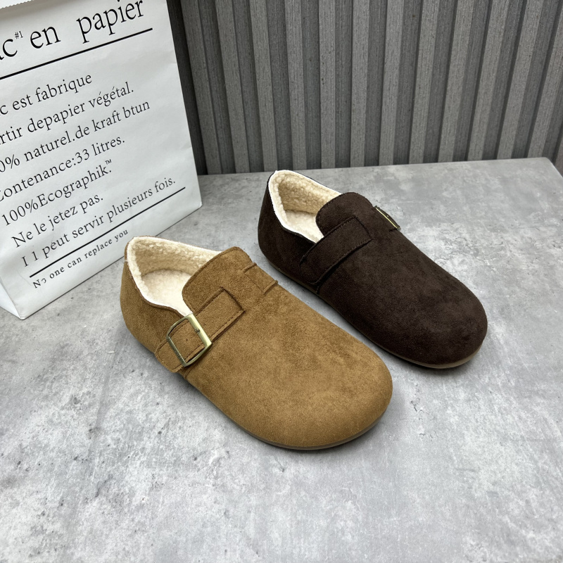 断码处理女鞋2025秋冬新款圆头套脚复古加绒保暖时尚勃肯鞋棉鞋40