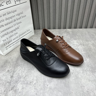 百搭单鞋 断码 平底深口复古软皮牛皮时尚 2025秋新款 处理真皮女鞋