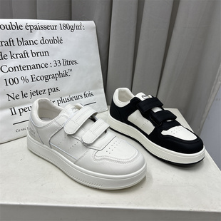 2025春季 学院风轻便女板鞋 新款 平底魔术贴小白鞋 韩版 厂家处理女鞋