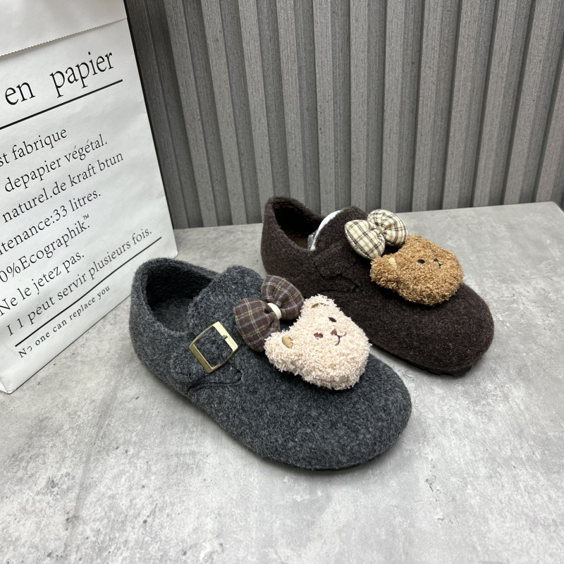 清仓断码处理女鞋2025秋冬款可爱卡通蝴蝶结复古绒里勃肯鞋女棉鞋