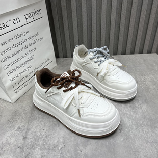 新款 2025秋季 韩版 平底加绒保暖小白鞋 清仓断码 学院风板鞋 处理女鞋