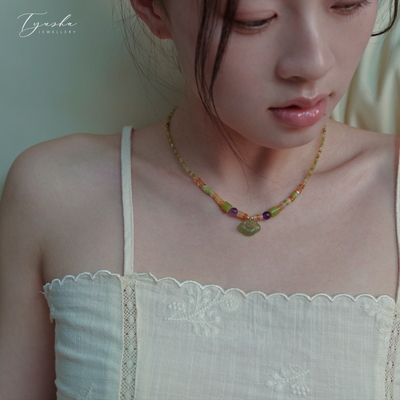 TYUSHA天然和田玉平安扣吊坠项链