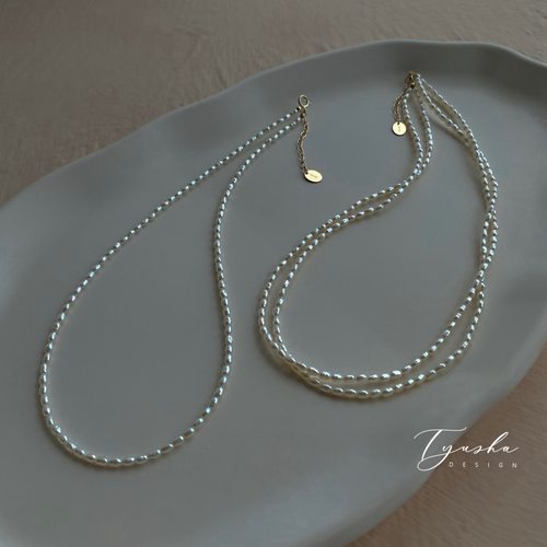 TYUSHA天然淡水珍珠14k包金项链