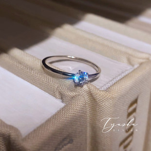 精致感/经典小钻戒S925纯银超闪锆石无名指食指尾戒指环简约气质