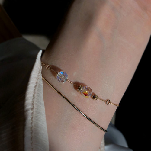 TYUSHA高级感美国包金水晶手链